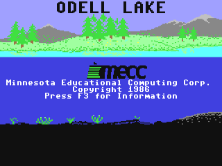 Odell Lake title screen for Commodore 64